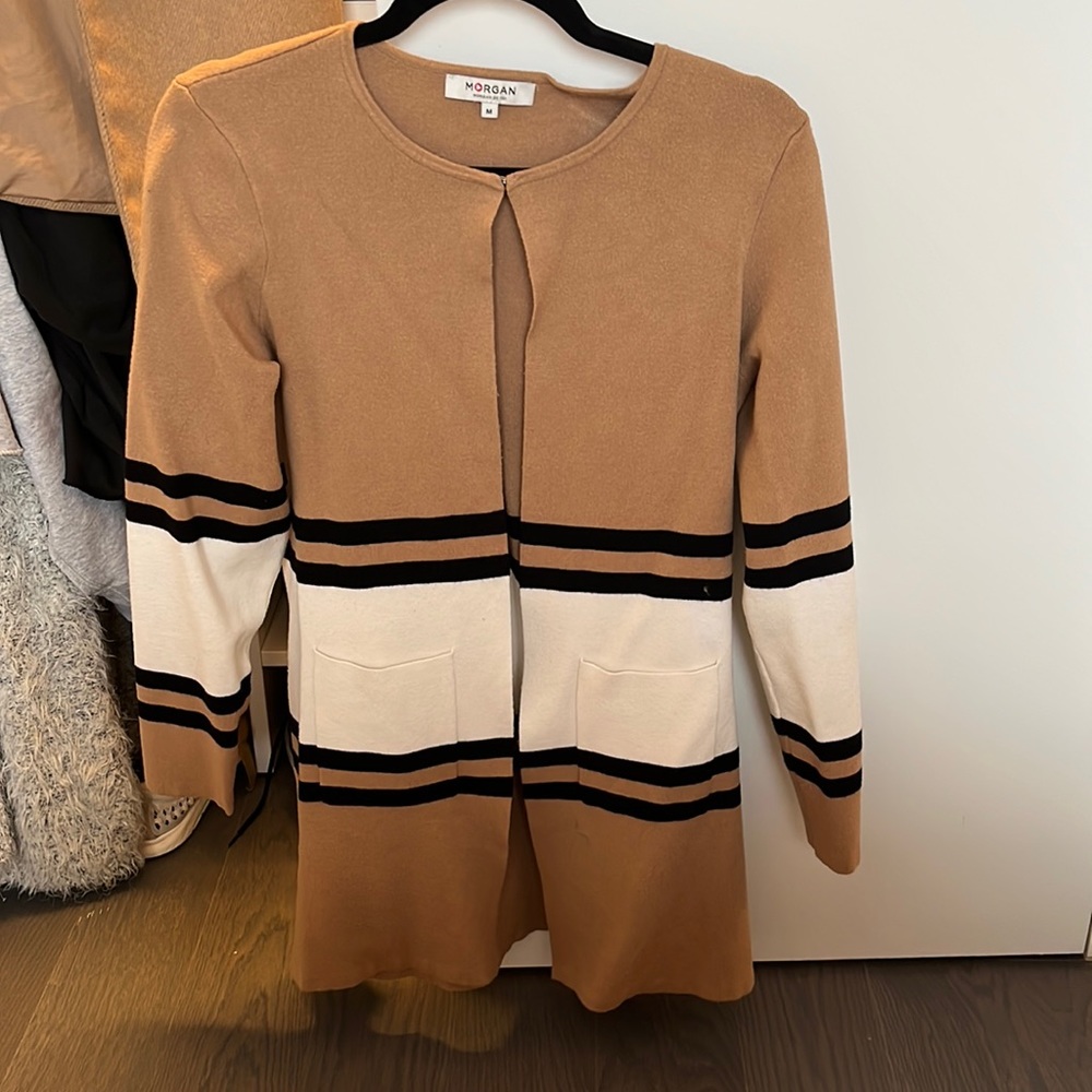 Beige striped cardigan